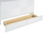 Grand lit escamotable grand format avec tiroir et un ensemble de prises USB, design moderne, blanc