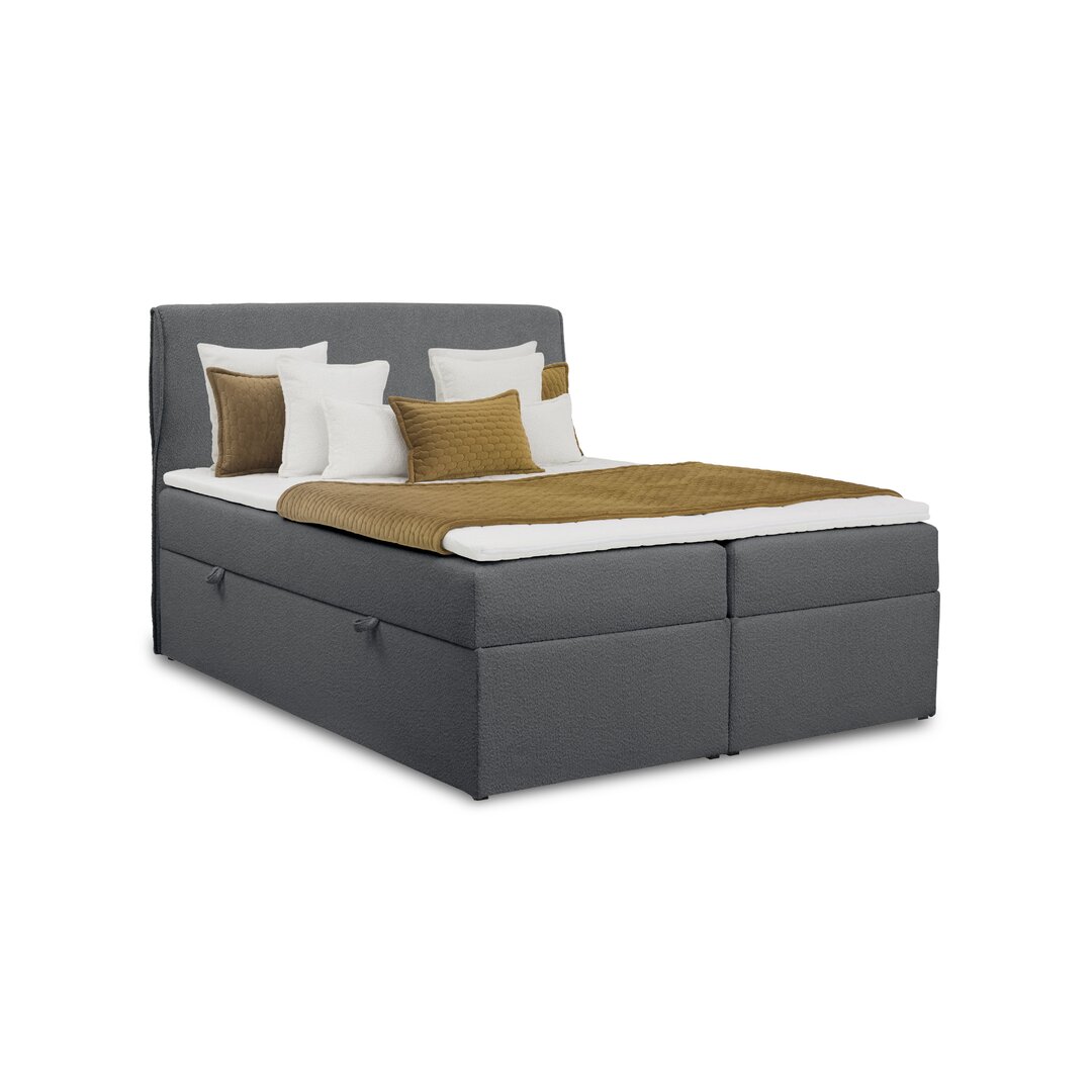 Boxspringbett Ayaansh mit Topper und Bettkasten