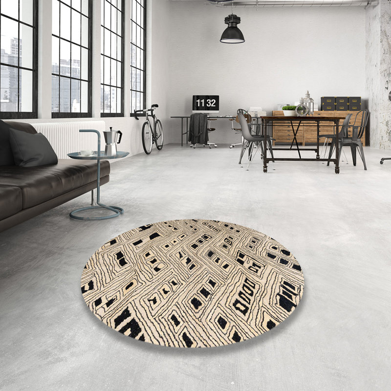 Abstract Indoor Rug, Round 5'