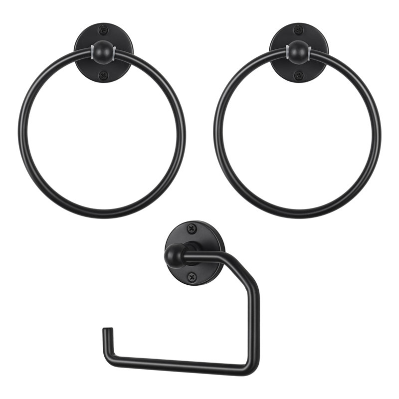 3 - Piece Bathroom Hardware Set, Black