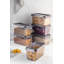 Ensemble de boîte de rangement durable (3 pièces), couleur anthracite, 6,0 x 11,6 x 6,0 pouces | 100% plastique, capacité de 4,2 pintes | Convient au lave-vaisselle, idéal pour organiser les espaces de la maison, du bureau et de la cuisine, conception empilable