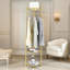Ajane Gold Metal Hall Tree 44.5cm Wide with Bench and Shoe Storage Clothes Rack Garment Rail
