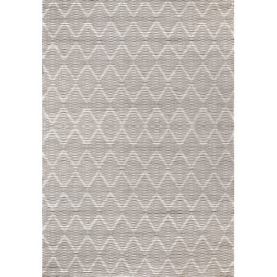 Tapis géométrique tissé à plat à la main ivoire / gris anthracite