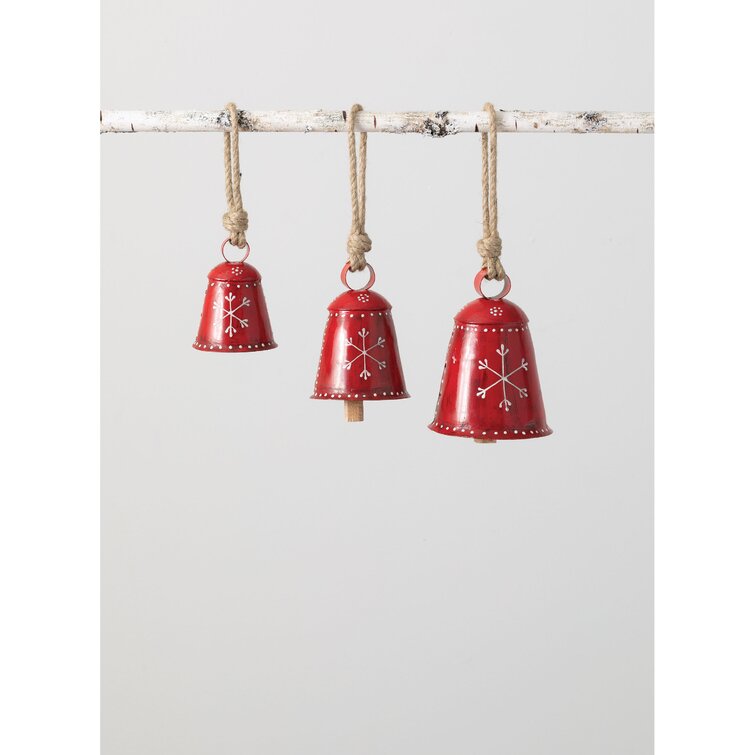 Holiday Time 3pc Silver Bell With Snowflake Detail