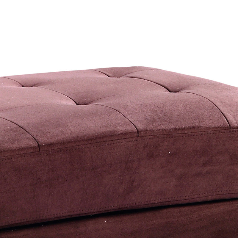 Sleek Contemporary Ottoman, Chocolate
