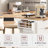 White 55.5" Rolling Fluted Kitchen Island-884086247