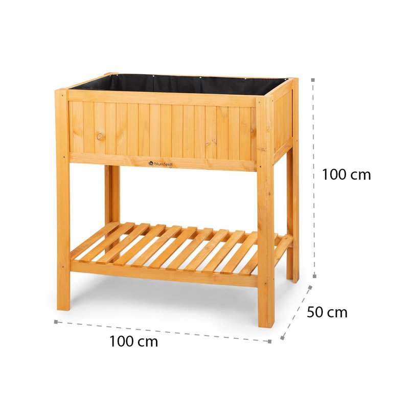 Wood Raised Garden Bed, 100cm H x 100cm W x 50cm D