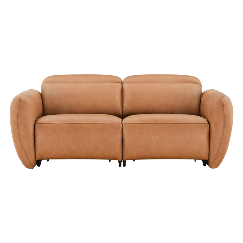 Causeuse modulaire inclinable électrique en cuir véritable 79 po Astro