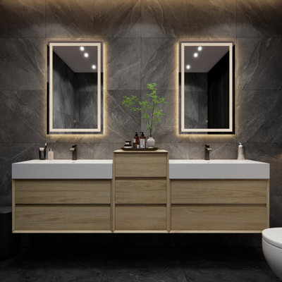 Albizu 67" Wall-Mounted Double Bathroom Vanity