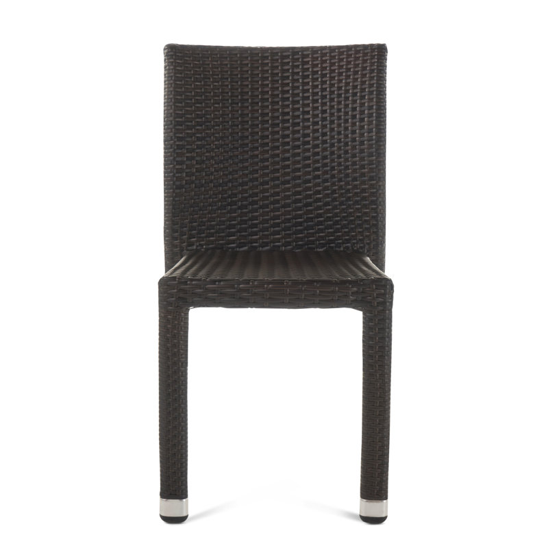 Outdoor Stacking Dining Side Chair, Brown