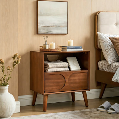 Table de chevet cannelée Mid Century