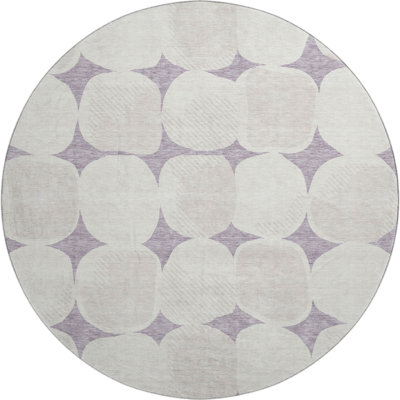 Premium Machine Washable Prisco Lavender Rug