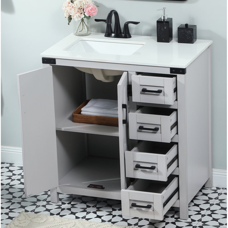 Ensemble de meuble-lavabo simple 32 po Slayton, Gris