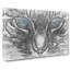 Bright Blue Cat Eyes in Abstract - Wrapped Canvas-55315232