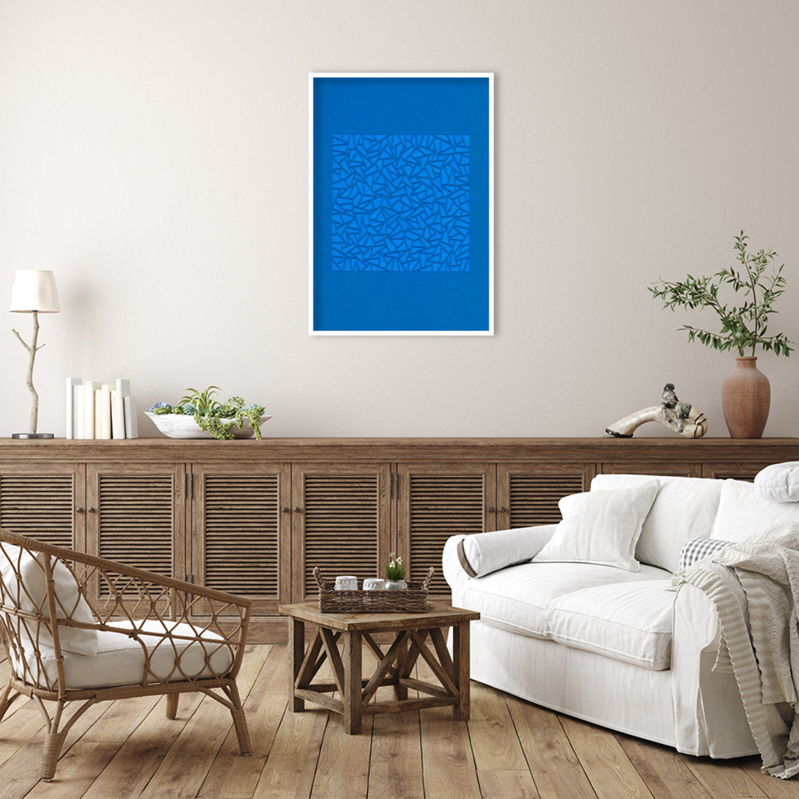 Blue World by Alex Dunn, White, 13" H x 10" W
