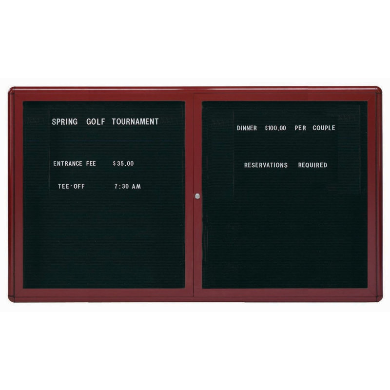 Tableau d'affichage d'annuaire Radius Design, 36 po x 60 po, Bourgogne/noir