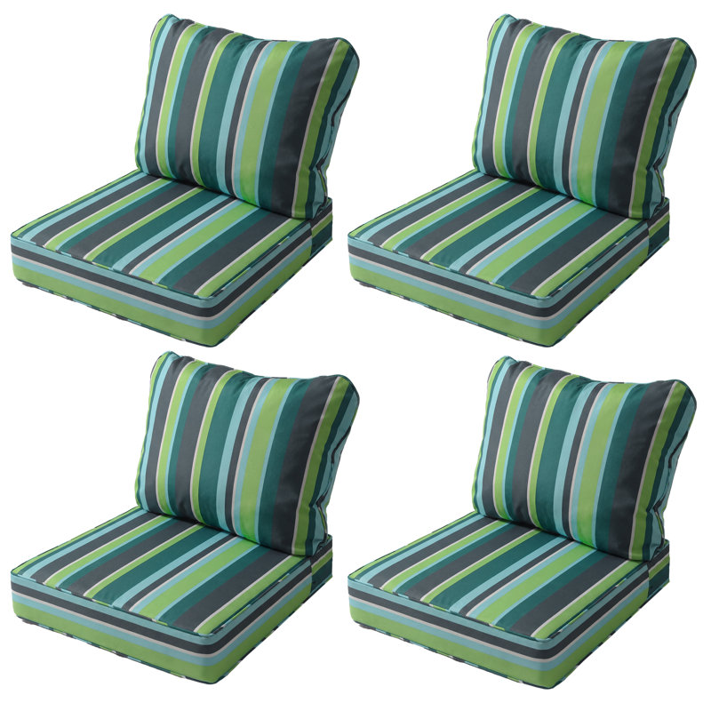 Coussin de siège profond imperméable 24 po x 24 po x 5 po pour meubles de patio, remplacement de meubles de patio, ensemble de 4