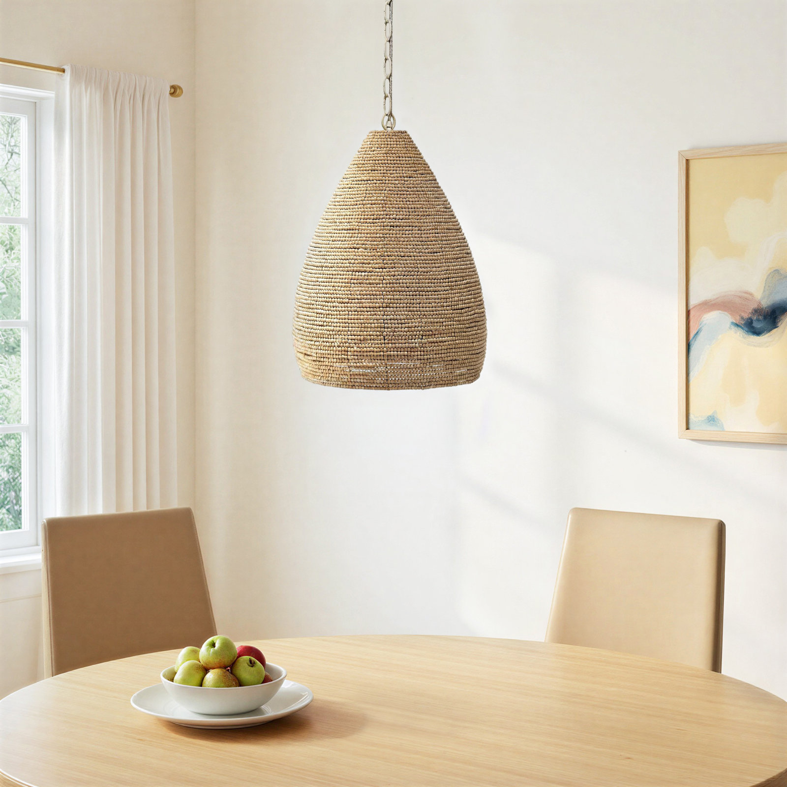 Karlene Single Light Wood Dimmable Pendant