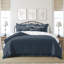 Ensemble de housse de couette en coton denim foncé Shay 8 pièces-109897154