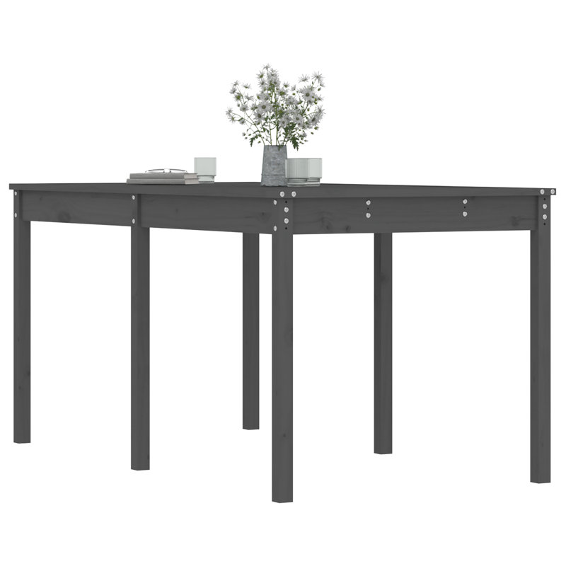 Lotti Rectangular Solid Wood Outdoor Dining Table - 159.5 cm W 82.5 cm D, Grey