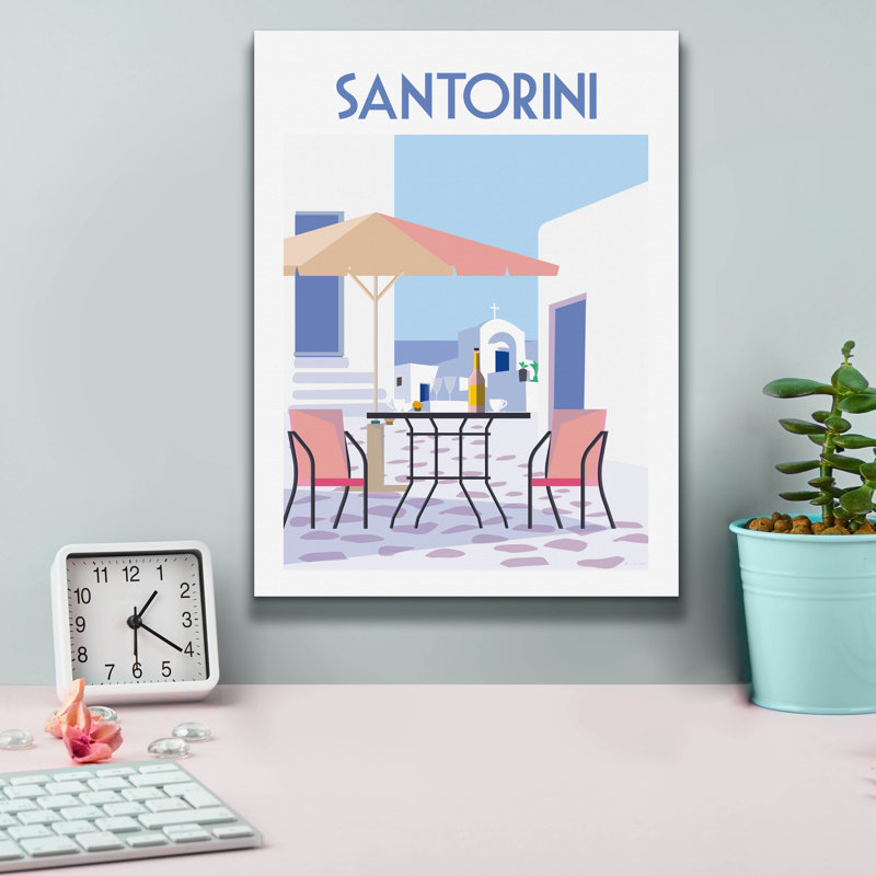"Epic Graffiti" Santorini Poster 1 "par Omar Escalante, art mural sur toile, 12 po x 16 po