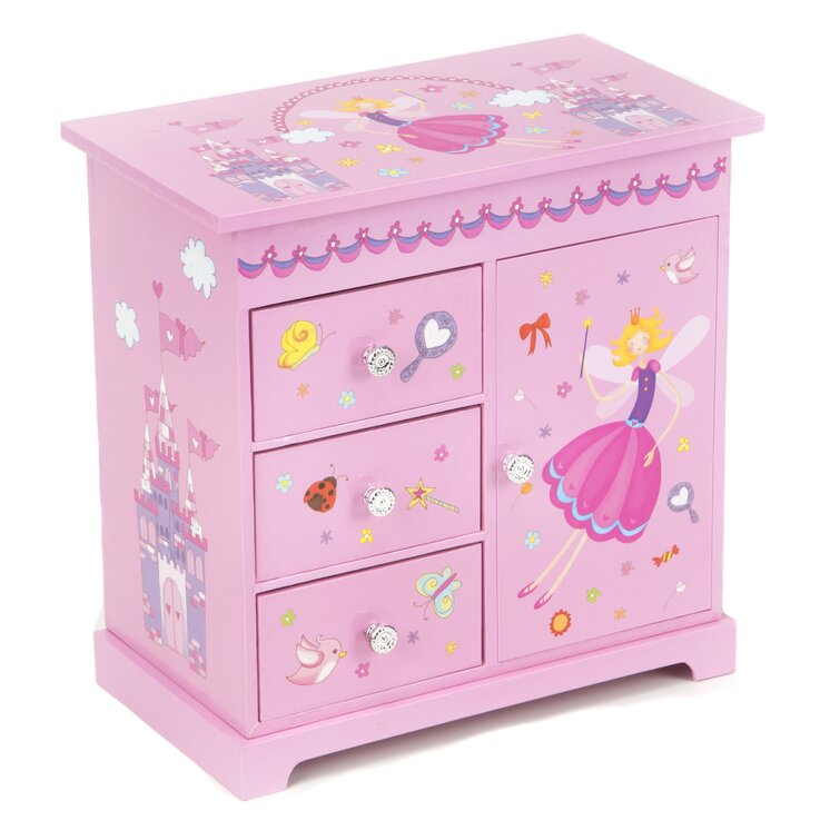 Jewelery box carillon pink drawer - Ammi