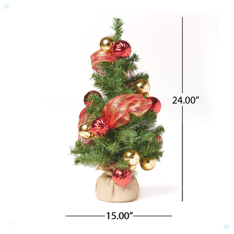 Burlap Tree With 50 Warm White LED Lights-Battery Operated
