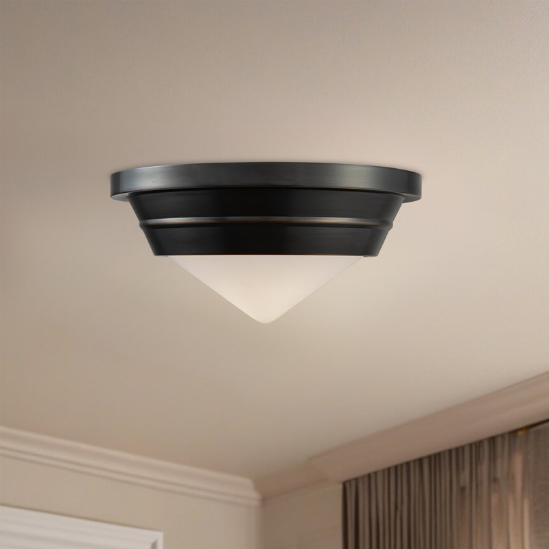 Willard Glass Flush Mount, Urban Bronze