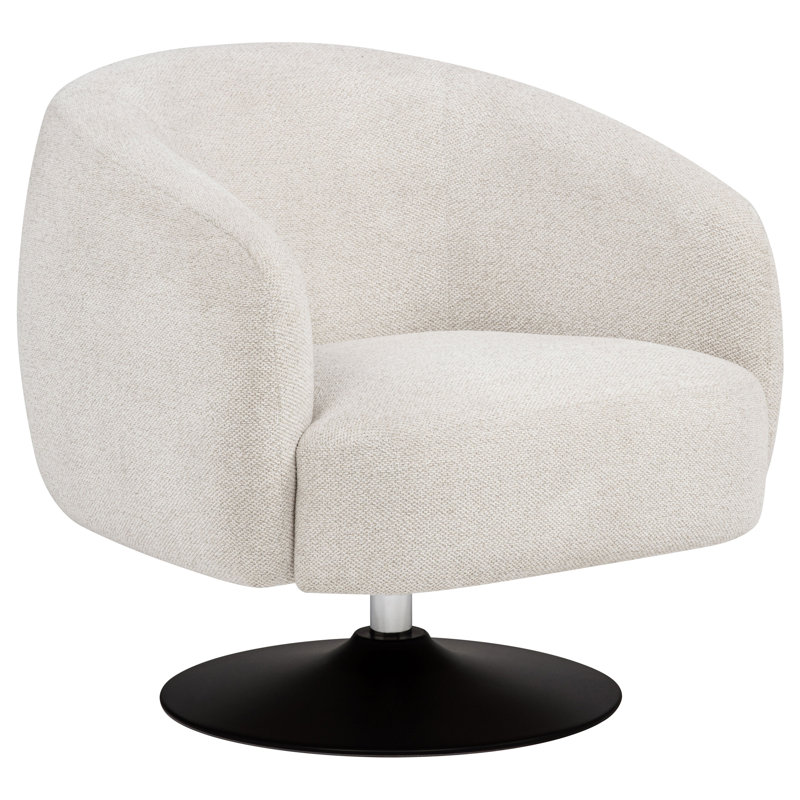 Lily-Ann Upholstered Barrel Back Swivel Club Chair Beige