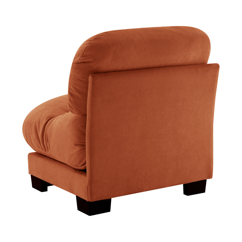 Canapé sans accoudoirs en chenille Flora - orange, Orange