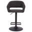 Tabouret de bar contemporain à hauteur réglable en vinyle avec dossier moyen arrondi-128649691-128649689