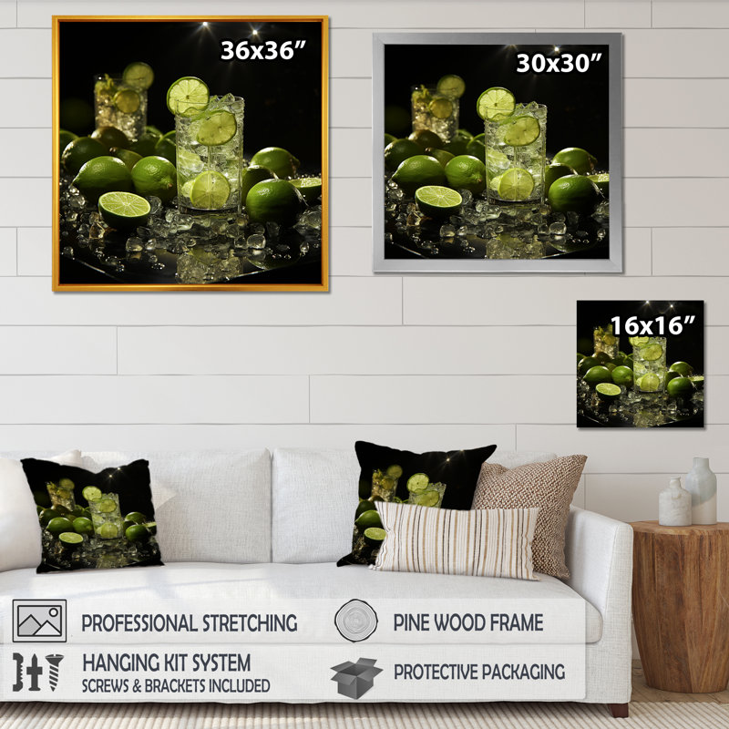 Mojito Meadows Cokctails - cocktails, art mural, H 30 po x l 30 po x P 1,5 po