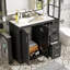 Ensemble de meuble-lavabo 36 po avec lavabo en céramique, armoire de rangement en bois massif, ensemble de meuble-lavabo autoportant avec 3 tiroirs et portes à fermeture douce-1112287505