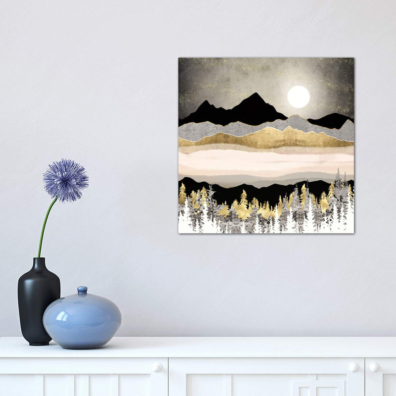 Winter Moon - Wrapped Canvas Print, 30.48 cm H x 30.48 cm W