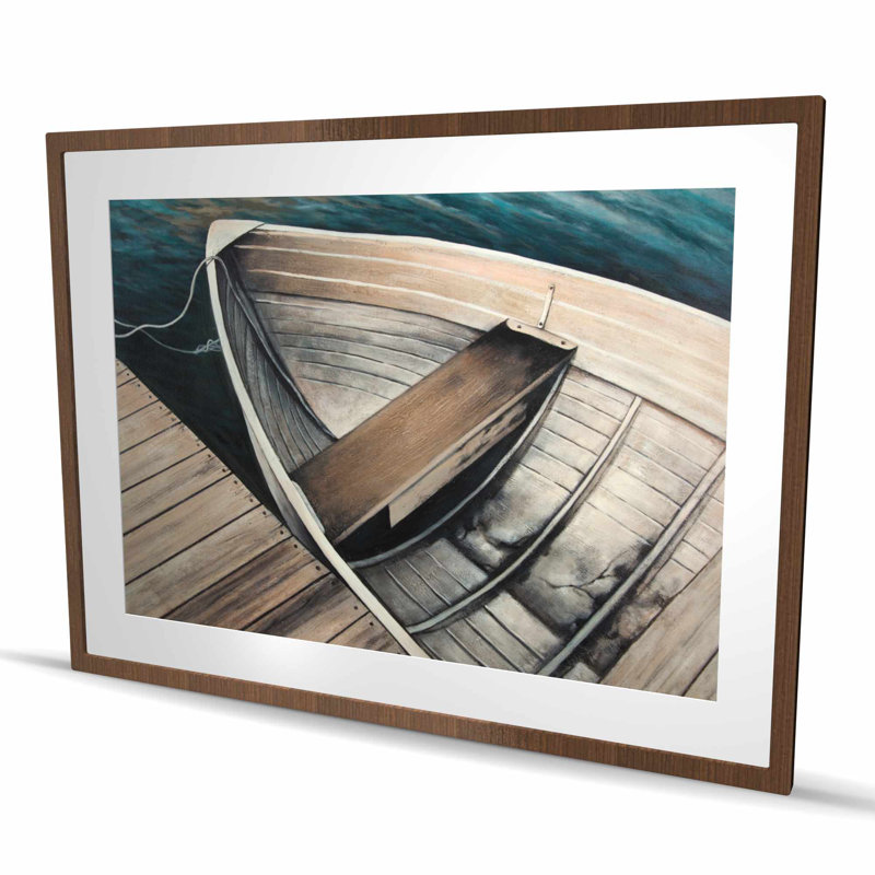 Abandon de bateaux à rames - décor marin mat avec impression encadrée