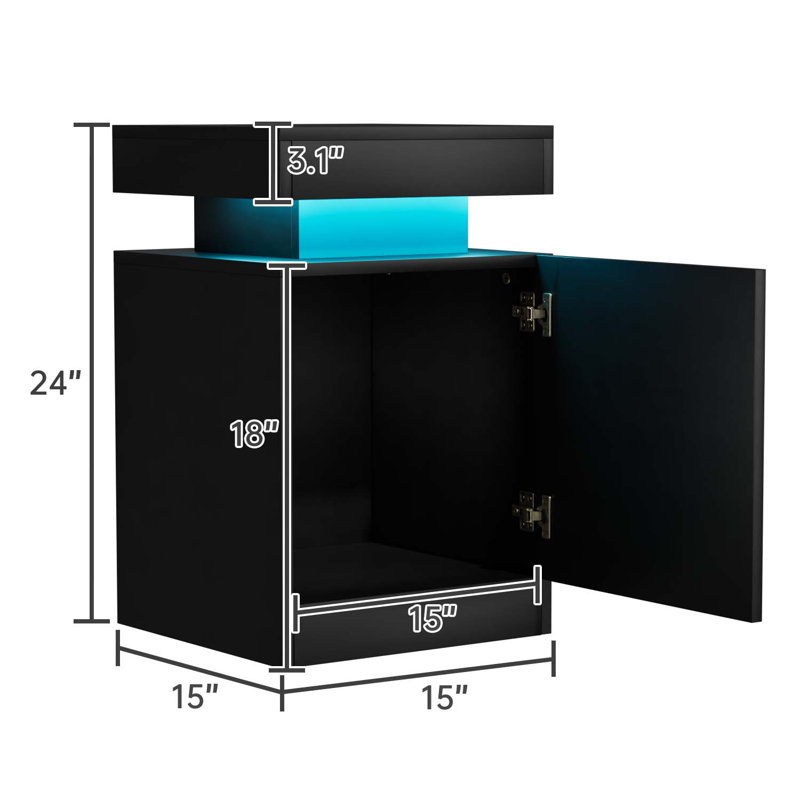 Stockhill Manufactured Wood Nightstand, Black