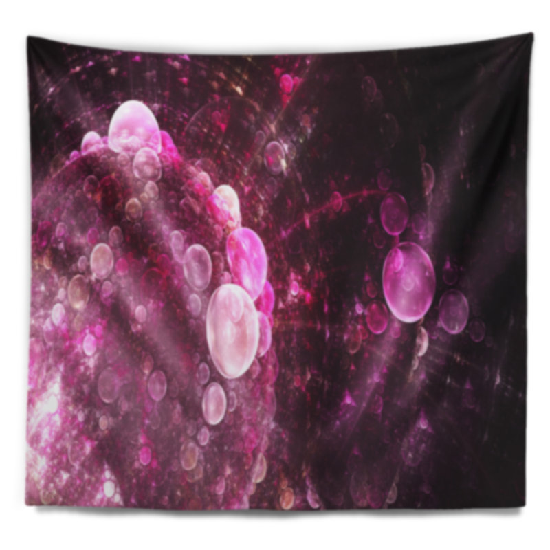 Tapisserie florale rose sur fond noir, H 32 po x l 39 po