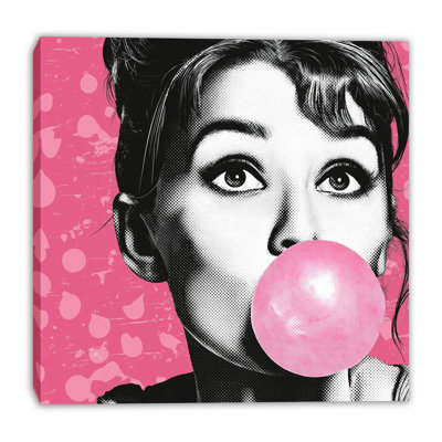 Pop Icon Pink Wrapped Canvas Wall Art
