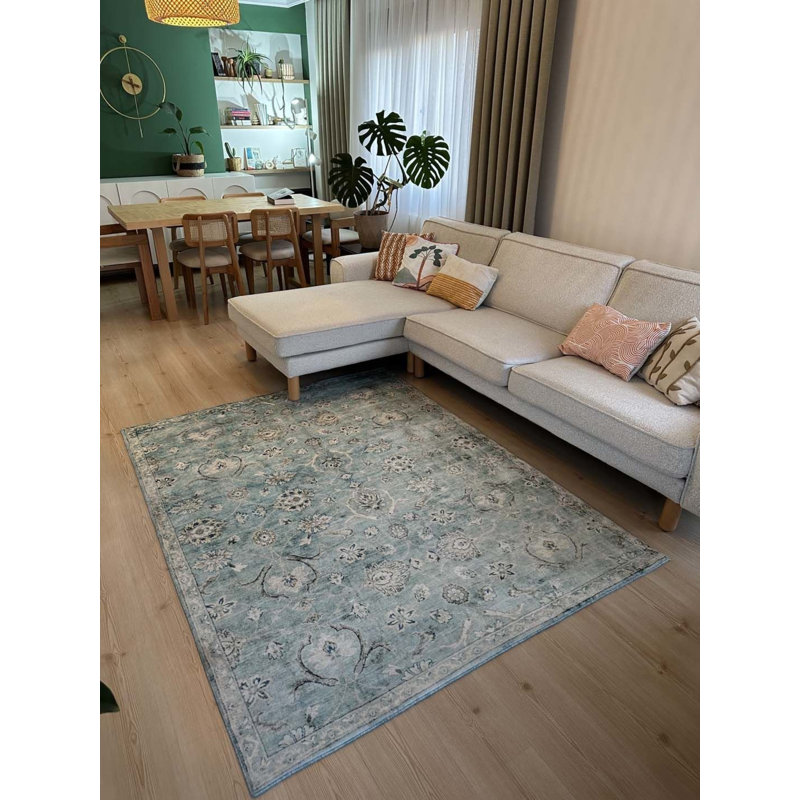 Tapis en coton avec envers antidérapant Lanney, Rectangle 2 pi 7 po x 6 pi 7 po