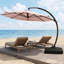 Parasol en porte-à-faux Ebonique 11 pi Deluxe avec base incluse-700986573