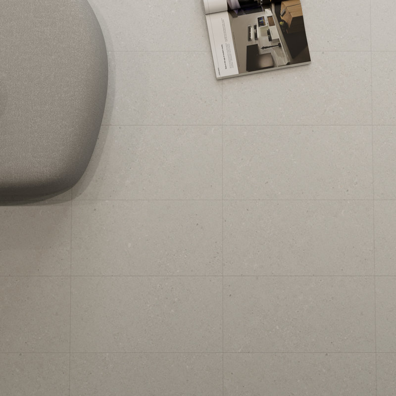 Andaz 12" x 24" Terrazzo Look Porcelain Floor & Wall Tile, Ivory Off-White