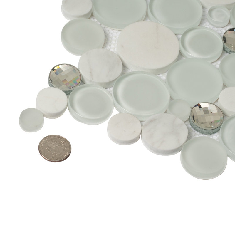 11.6"X11.6" Sparkly Glass And Stone Mosaic Tile