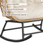 Fauteuil à bascule en rotin et en tissu extensible pour 2 personnes avec structure en acier thermolaqué de 49 po de largeur et coussins de 7,5 po Ecolistro