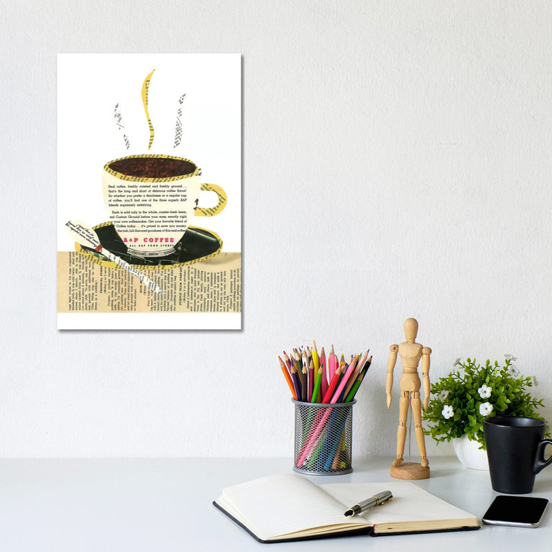 «Coffee Cup» par Paper Cutz, impression sur toile tendue, H 12 po x l 8 po x P 0,75 po