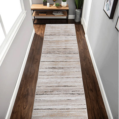 Collection 2X8 Brown / Striped Runner Rug