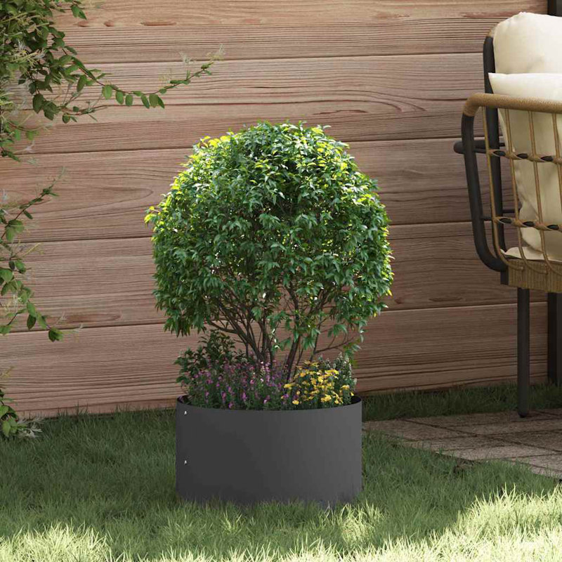 Garden Planter 20 Cm Steel, 20cmH x 30cmW x 30cmD, Black