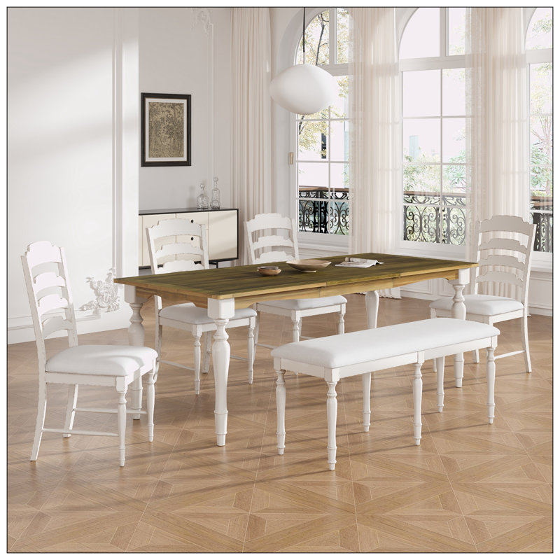 Ensemble de salle à manger Aimien, Brun, Blanc, Crème, crème
