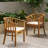 Outdoor Wooden Dining Chairs With Cushions, Set Of 2, Cream, Teak Finish-792339922-792339920