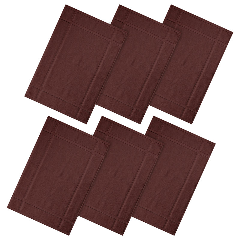 Tapis de bain 100% coton 1350 g / m² pour plancher de salle de bain, Brun, L 24 po x L 17 po