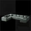 Canapés modulaires: Canapé modulaire en L 8 pièces en velours côtelé pour salon / chambre à coucher | Pas d'assemblage | Velours côtelé | Vert armée-345636893